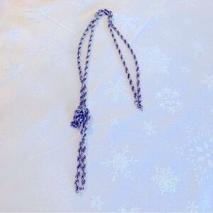 Classic Vintage Rope Chain Necklace 50”Silver Tone Extra Long Well Made Lovely